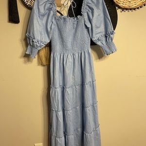 Baby blue hillhouse cottage core dress.